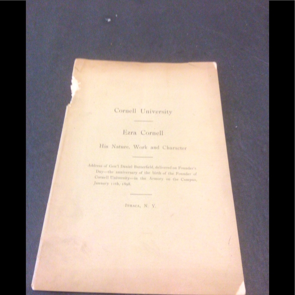 Rare 1898 Cornell University Founders day program